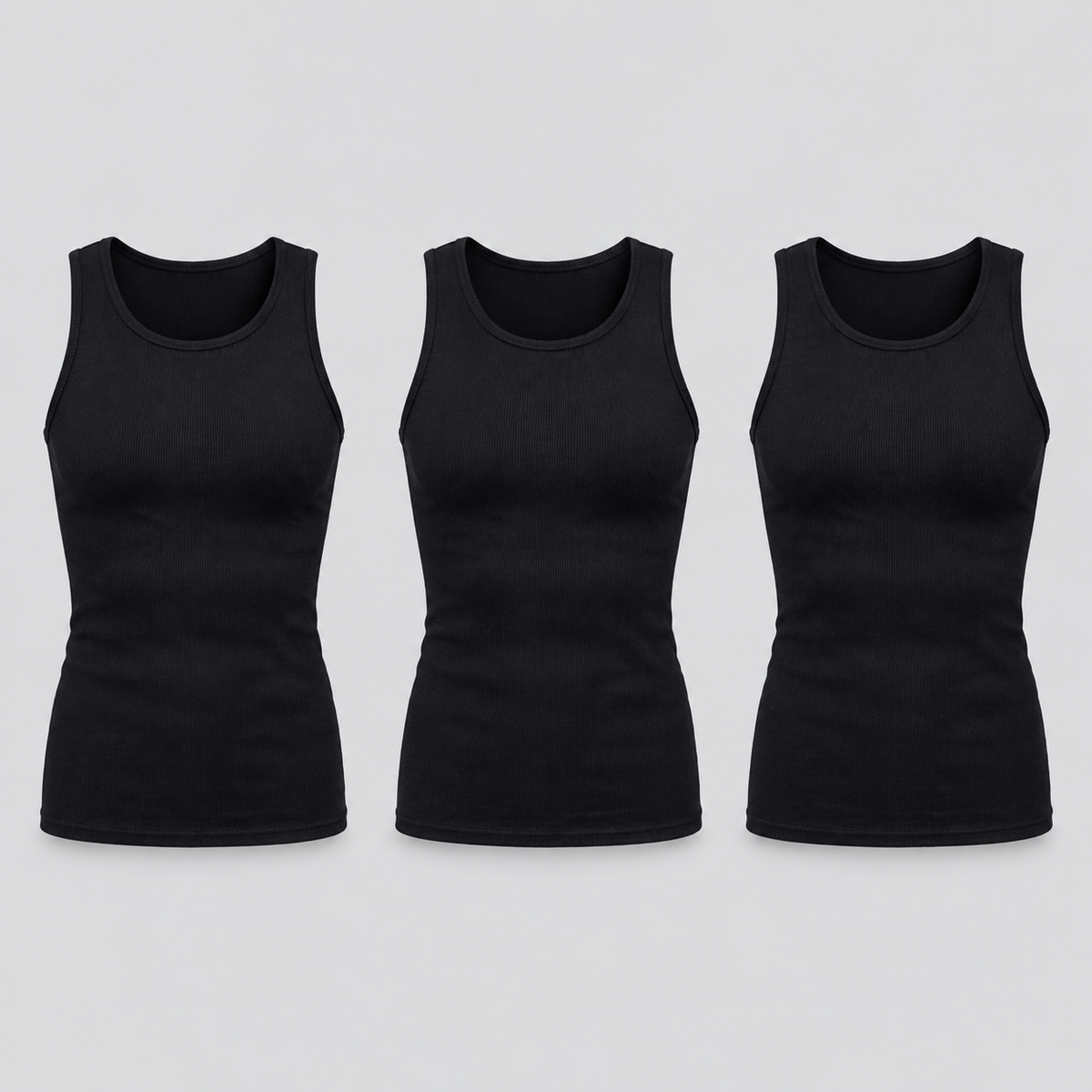 Cotton Slim-Fit Tank — Pack of 3